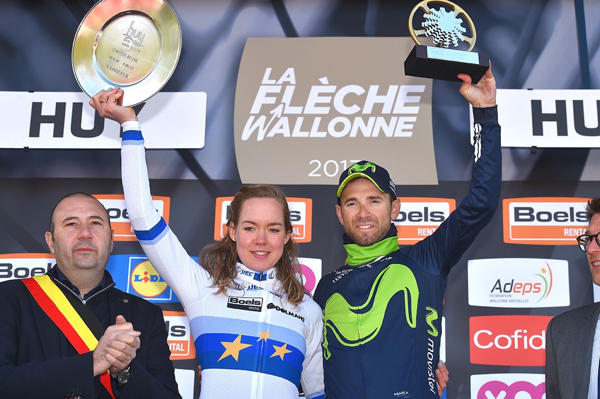 Fleche Wallonne winners Anna van der Breggen and Alejandro Valverde