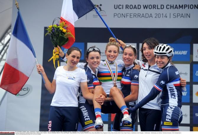 France are a happy team after winning the rainbow jersey