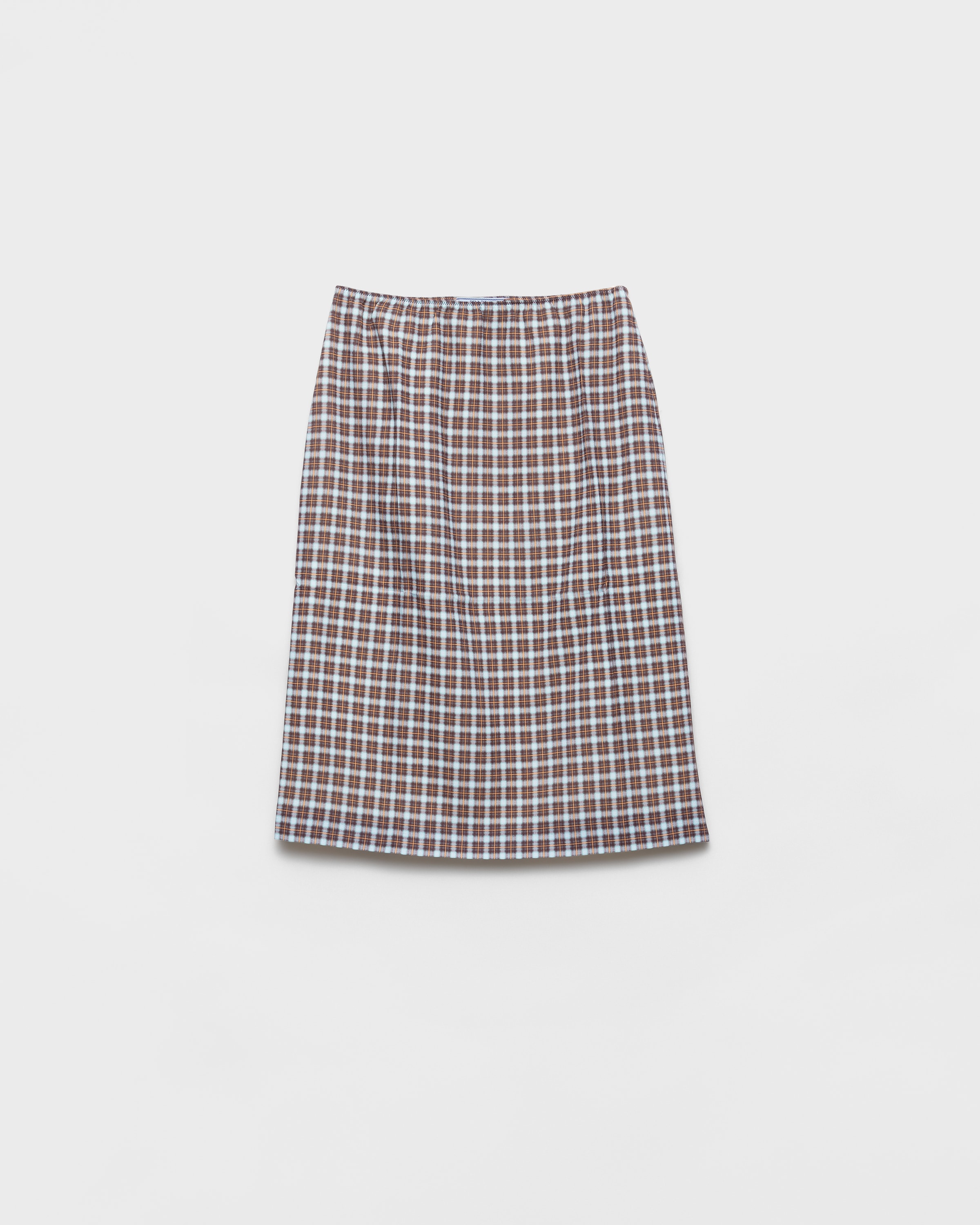 Checked Stretch Georgette Skirt