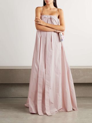 Estelle Bow-Embellished Taffeta Gown