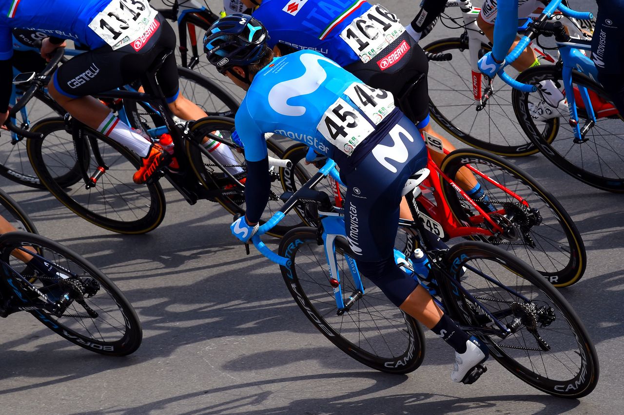Mikel Landa rides in the peloton
