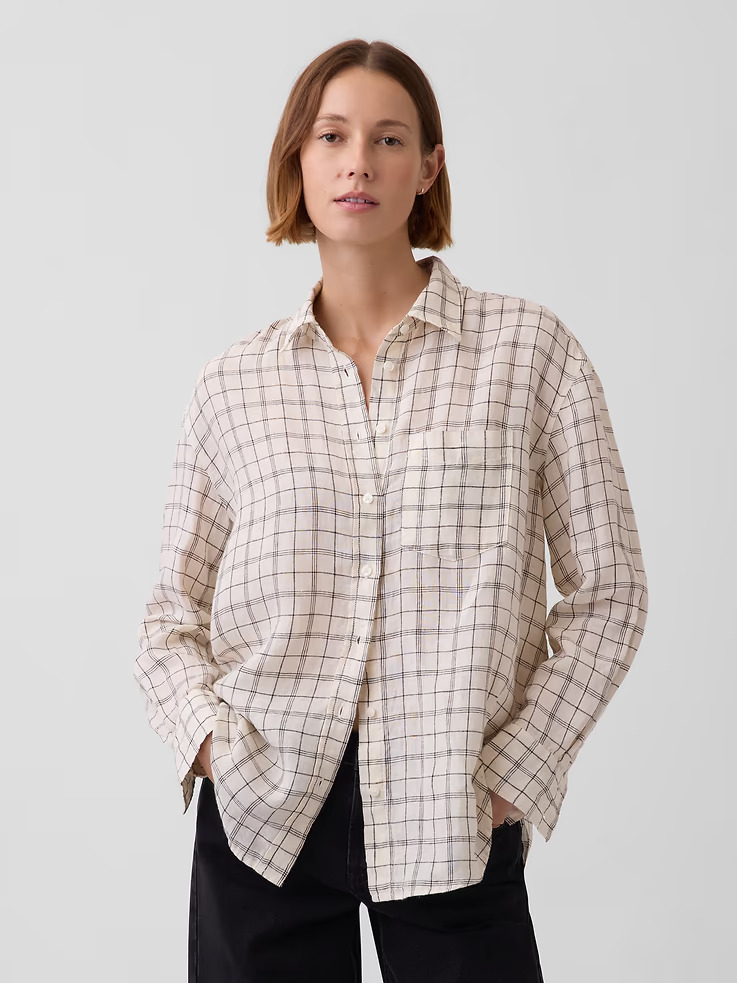 Gap, 100% Linen Oversized Shirt