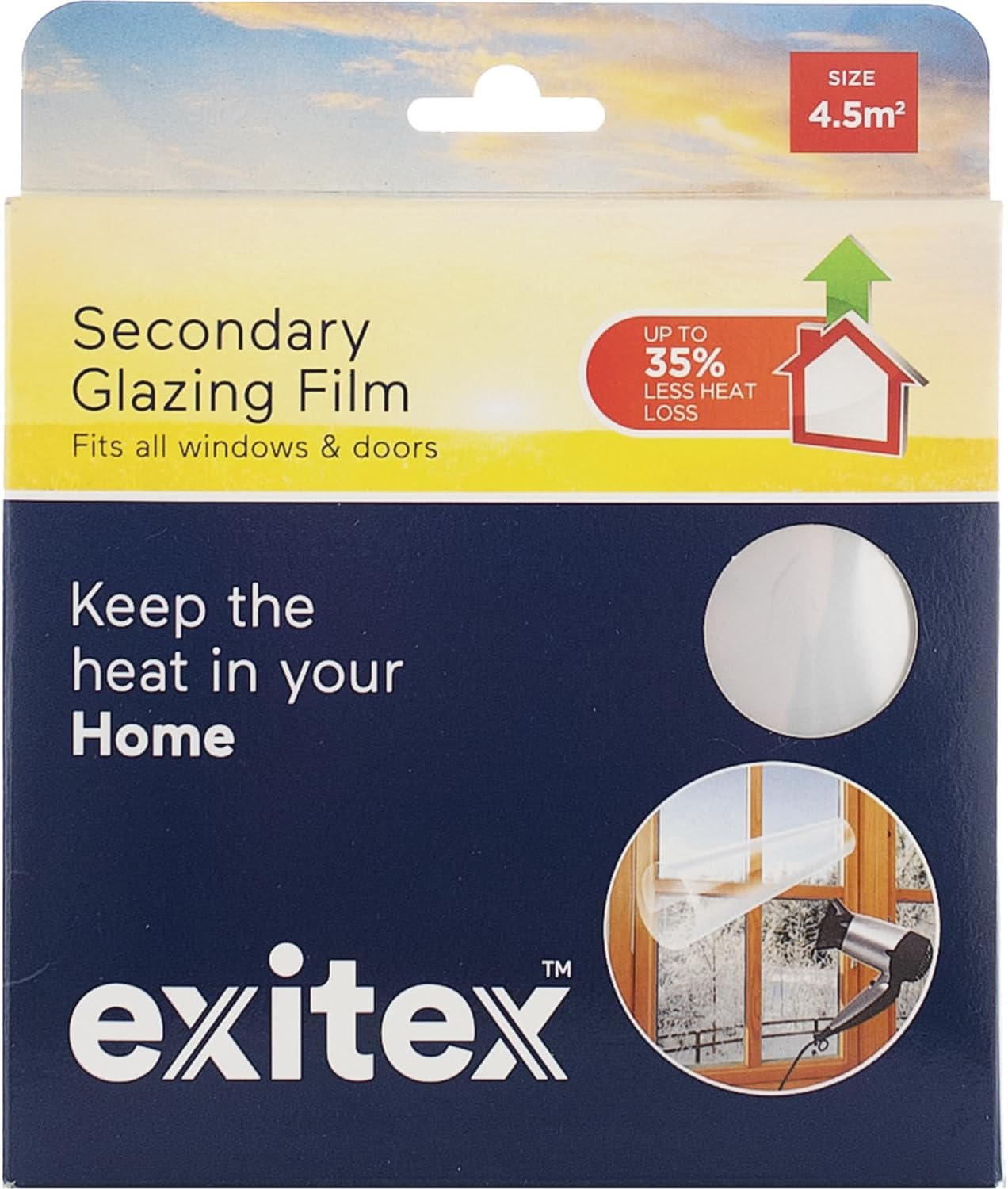 Insulating Film for Windows, Transparent Glazing Film 4.5m2 (3m X 1.5m)