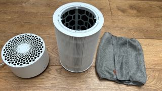 blueair blue air purifier with jacket removed