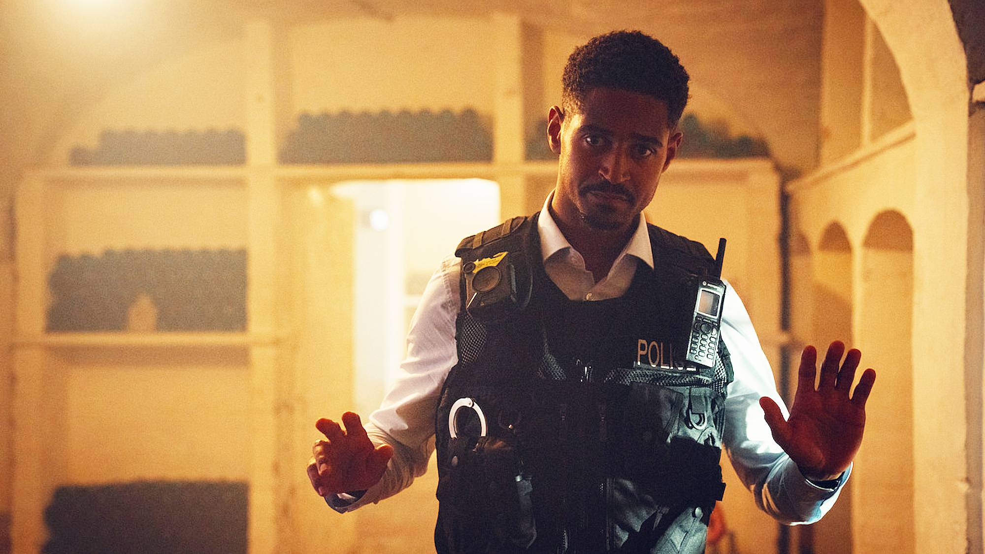 Alfred Enoch as Isaac Fagbenle in &quot;Run Away&quot; on Netflix