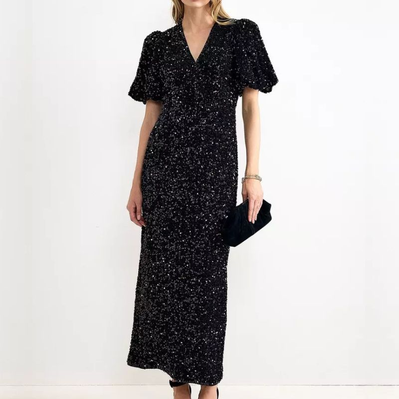 Phase Eight, black sequin maxi dress