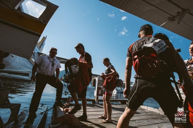 Float planes into the Earls Cove terminal have become a necessary highlight for racers. The small ferry requires options for getting riders to the next stage's start.