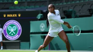 Coco Gauff practicing for Wimbledon 2025 
