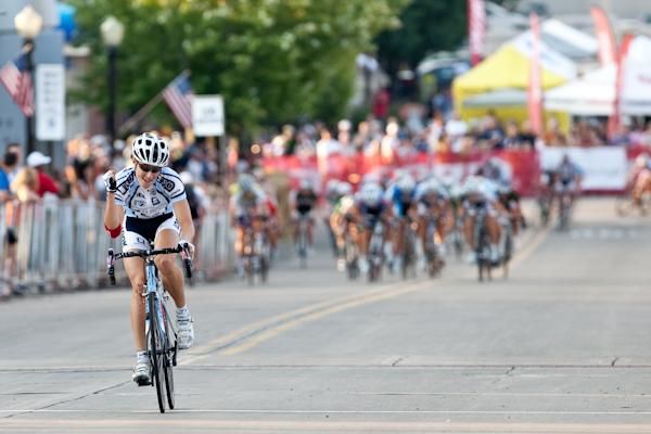 Cat Karrol (TIBCO) crosses the line first and with room to spare.