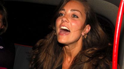Kate Middleton's party outfits night out - Kate Middleton in a taxi on May 11, 2007 in London, England