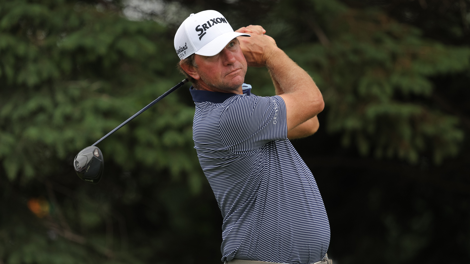 Lucas Glover hits a driver off the tee