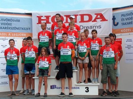 All of the national champions pose for a photo.