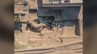 The ancient Buddhist temple was unearthed in late 2021, in Barikot in the Swat region of Pakistan. It's thought to be at least 2,100 years old.