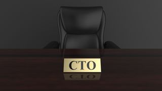 CTO plaque on desk with office chair