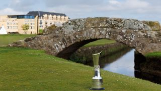 The AIG Women's Open trophy at the Old Course