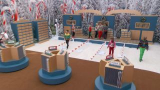 Danielle Reyes and Cameron Hardin compete on Big Brother Reindeer Games