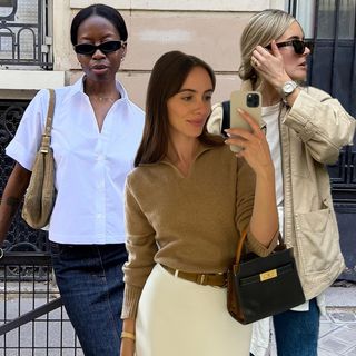 Three women wearing basics