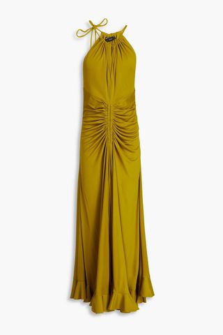 Cutout Ruched Jersey Maxi Dress