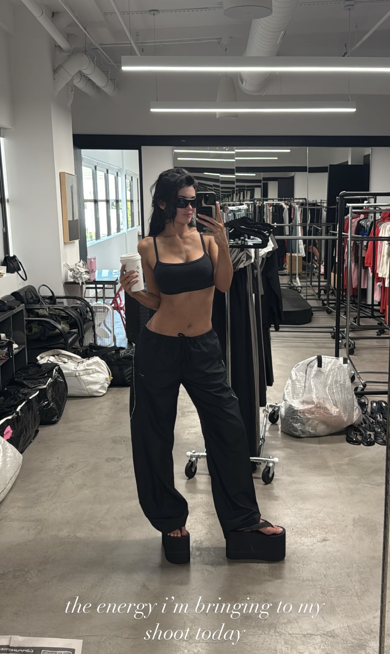 Kylie Jenner pulled off platform flip-flops from ERL in her latest Instagram story
