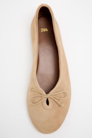 Suede Bow Ballet Flats