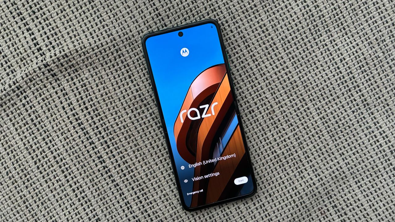 The Motorola Razr 70 on a desk