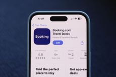 closeup of Booking Holdings app on a smartphone