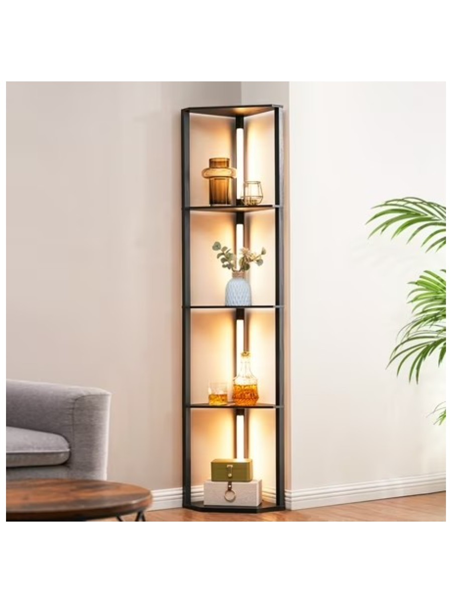 EDISHINE, Edishine 64in Shelf Floor Lamps for Bedroom Office Living Room, Modern Led Corner Light With Shelves, 3cct, Stepless Dimmable, Tall Floor Light for Bedroom, Office, Dining Room