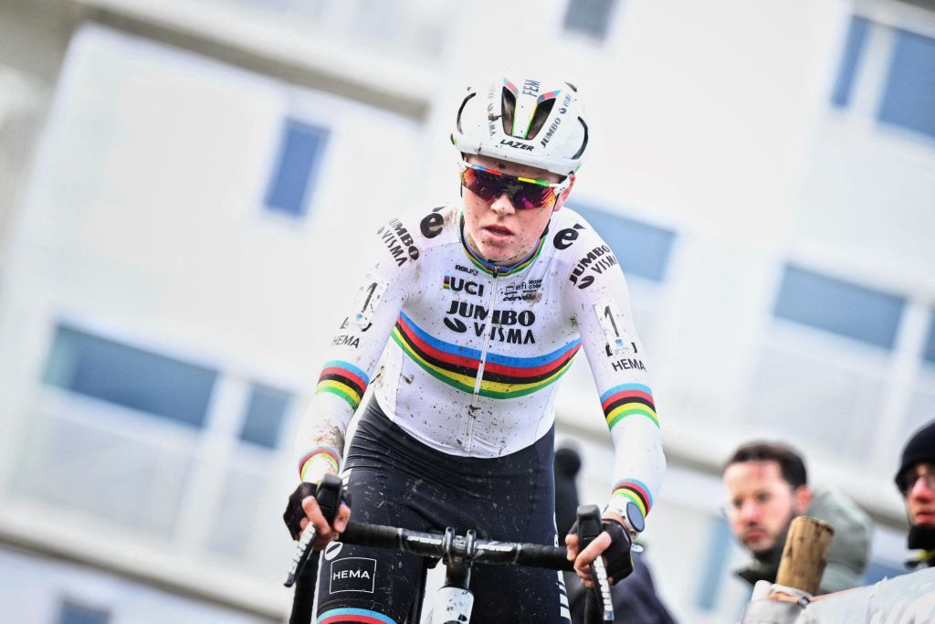 Dutch Fem Van Empel pictured in action during the women elite race at the Urban Cross Kortrijk cyclocross cycling event on Saturday 25 November 2023 in Kortrijk the second stage in the X2O Badkamers Trofee Veldrijden competitionBELGA PHOTO JASPER JACOBS Photo by JASPER JACOBS BELGA MAG Belga via AFP Photo by JASPER JACOBSBELGA MAGAFP via Getty Images