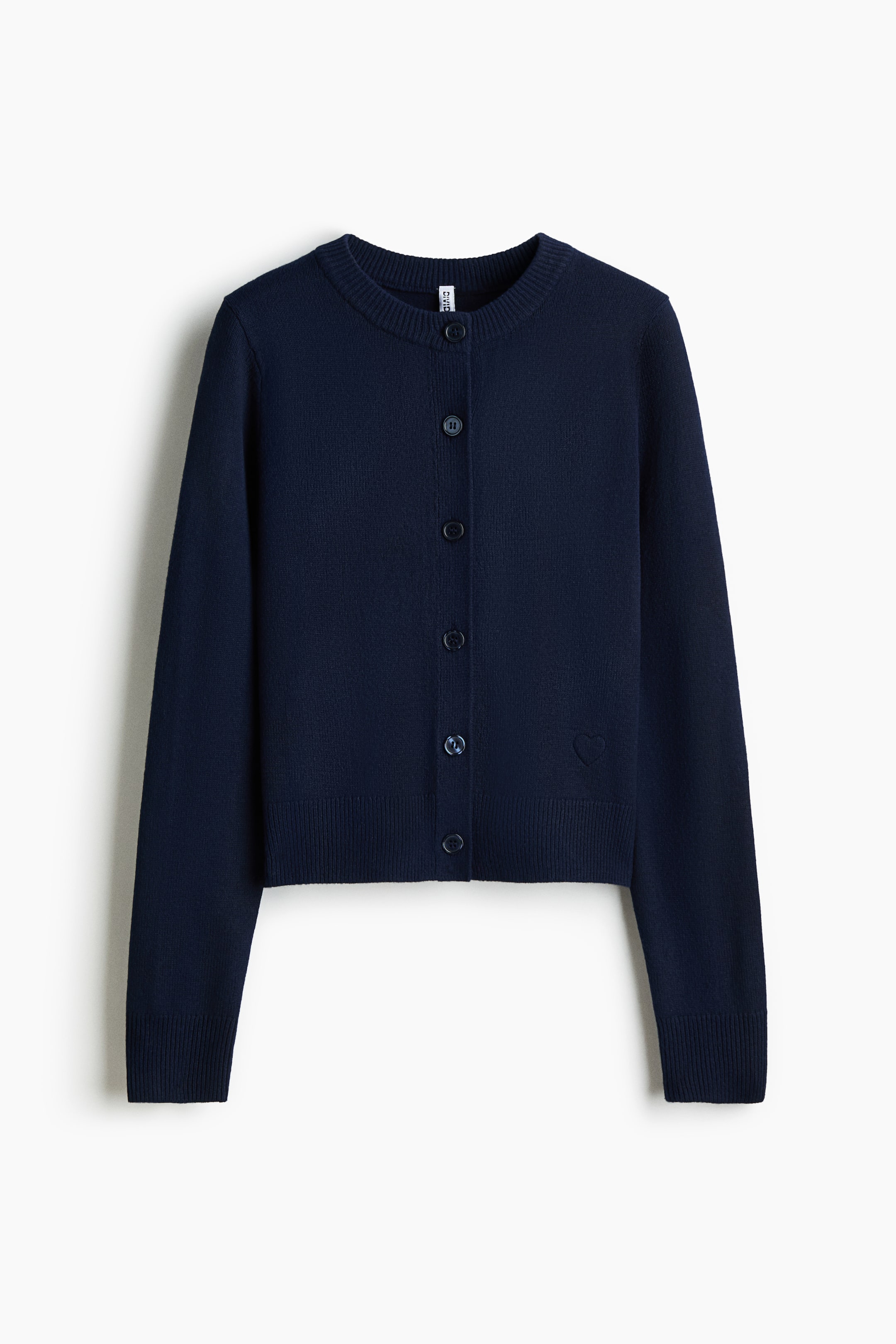 Fine-Knit Cardigan - Navy Blue