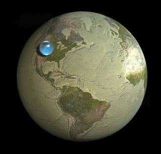 All of the world&#039;s water in a single giant drop.