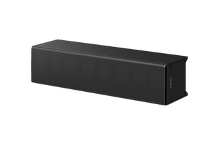 The black model of the new Sony line-array speaker.