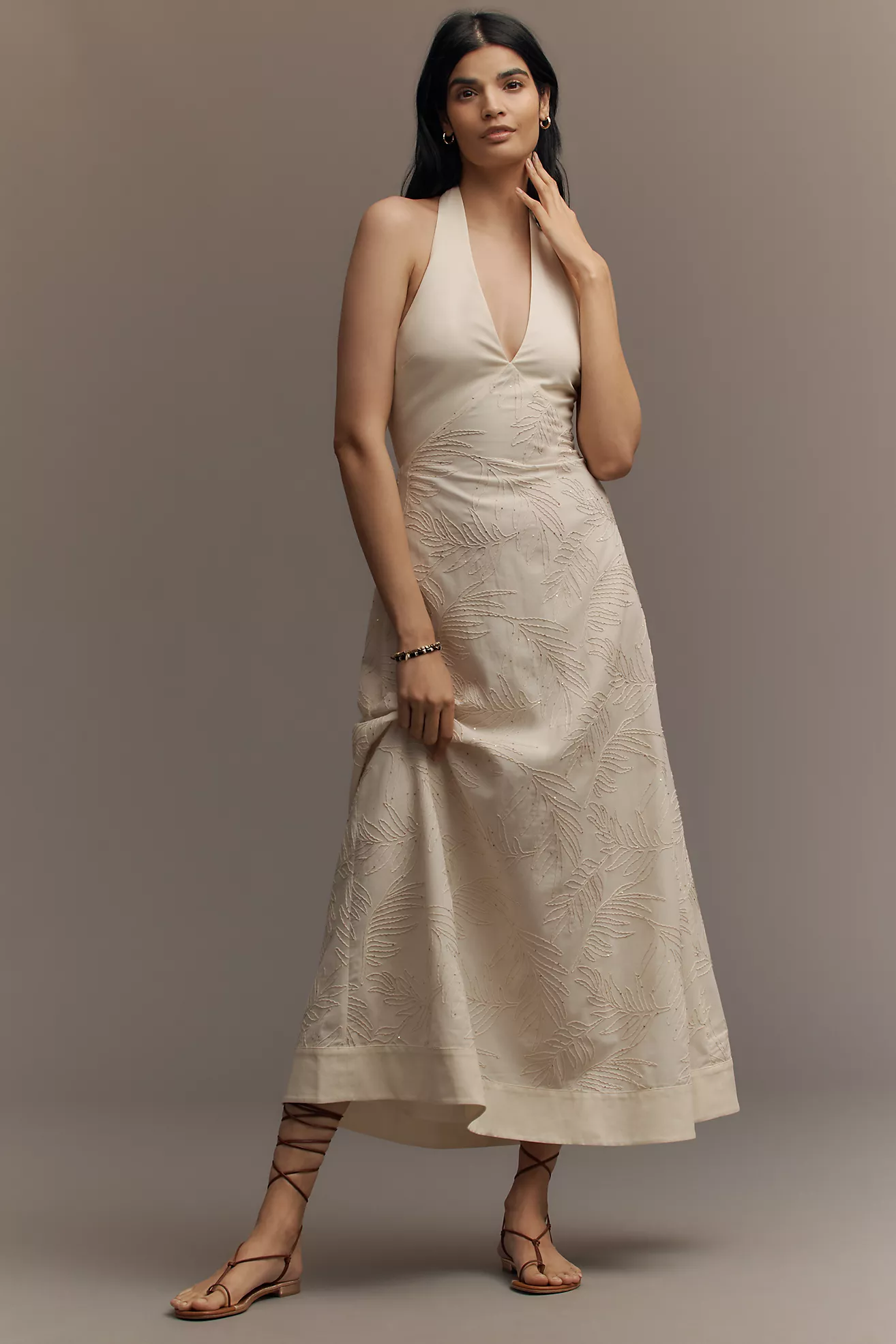En Saison Ellis Cotton Linen Halter Dress