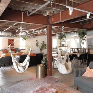 1909 co-working space featuring hammocks