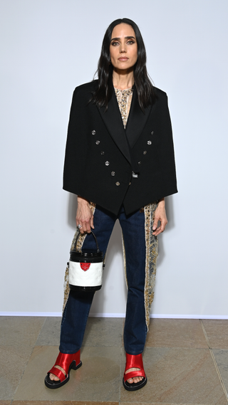 Jennifer Connelly attends the Louis Vuitton Womenswear Fall/Winter 2022/2023 show as part of Paris Fashion Week on March 07, 2022 in Paris, France
