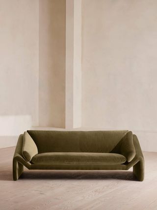 Amble Dreisitzer-Sofa, Samt, Flechten