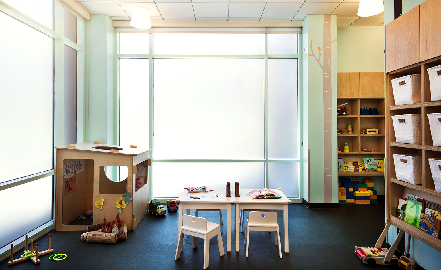 Kids club at Equinox health club gym, Miracle Mile, Los Angeles