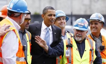 President Obama tours a Solyndra facility last year. 