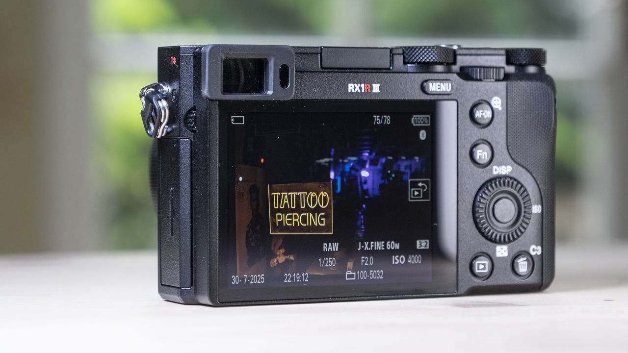 Rear of the Sony RX1R III compact camera