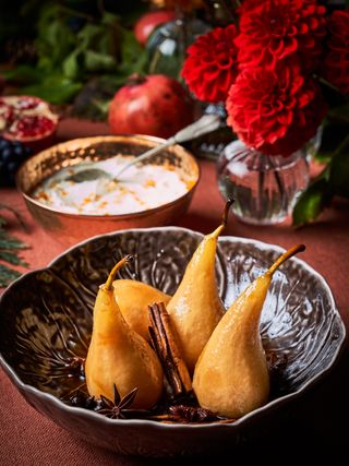 Marsala and Star Anise Poached Pears from Clodagh McKenna's Christmas recipes