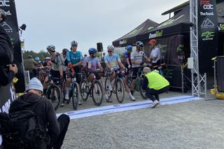 Pro start line at the inaugural Belgian Waffle Ride BC