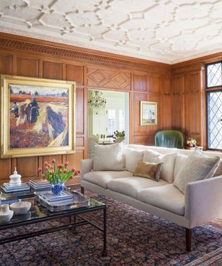 Wooden panelled living room