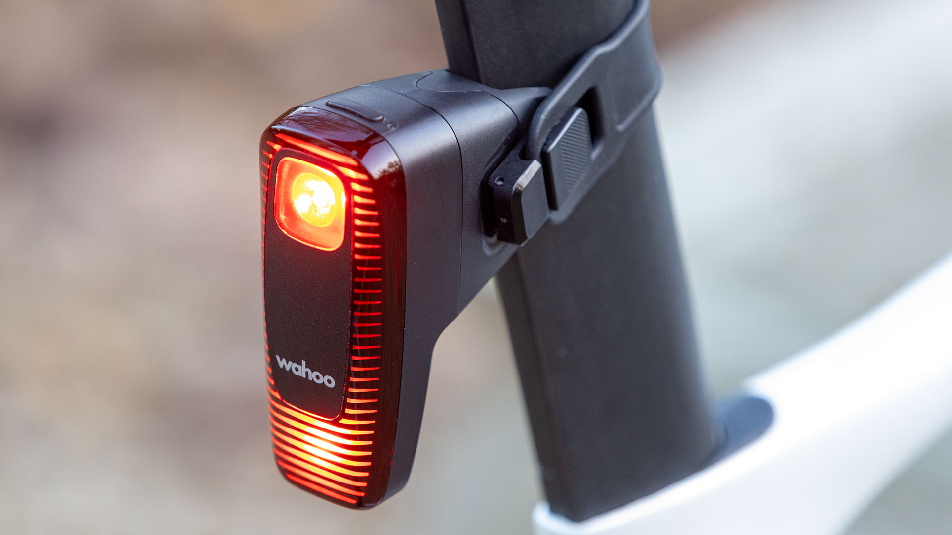 Wahoo TRACKR RADAR unit strapped to aero seat post