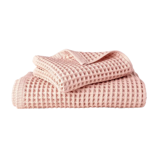 A set of pink waffle towels