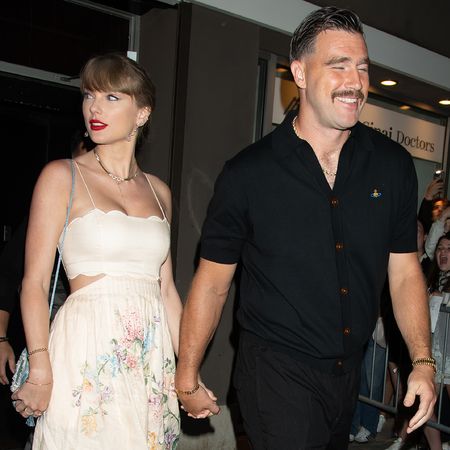 NEW YORK, NY - SEPTEMBER 7: Taylor Swift and Travis Kelce are seen leaving Karen Elson Wedding on September 7, 2024 in New York, New York. (Photo by MEGA/GC Images)