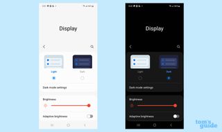 select light or dark mode in Display settings on galaxy s23