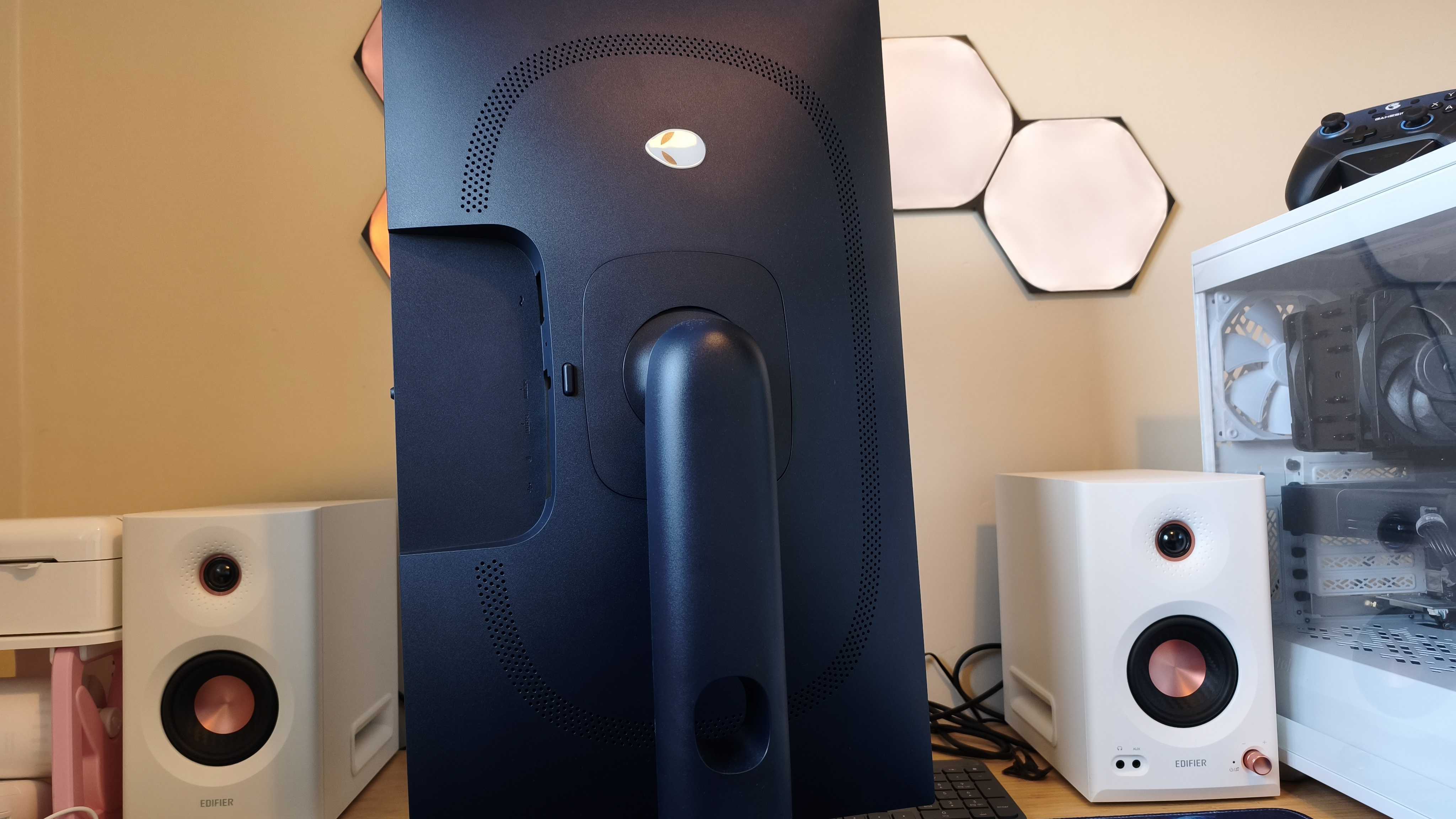 An Alienware AW2725D monitor on a desk