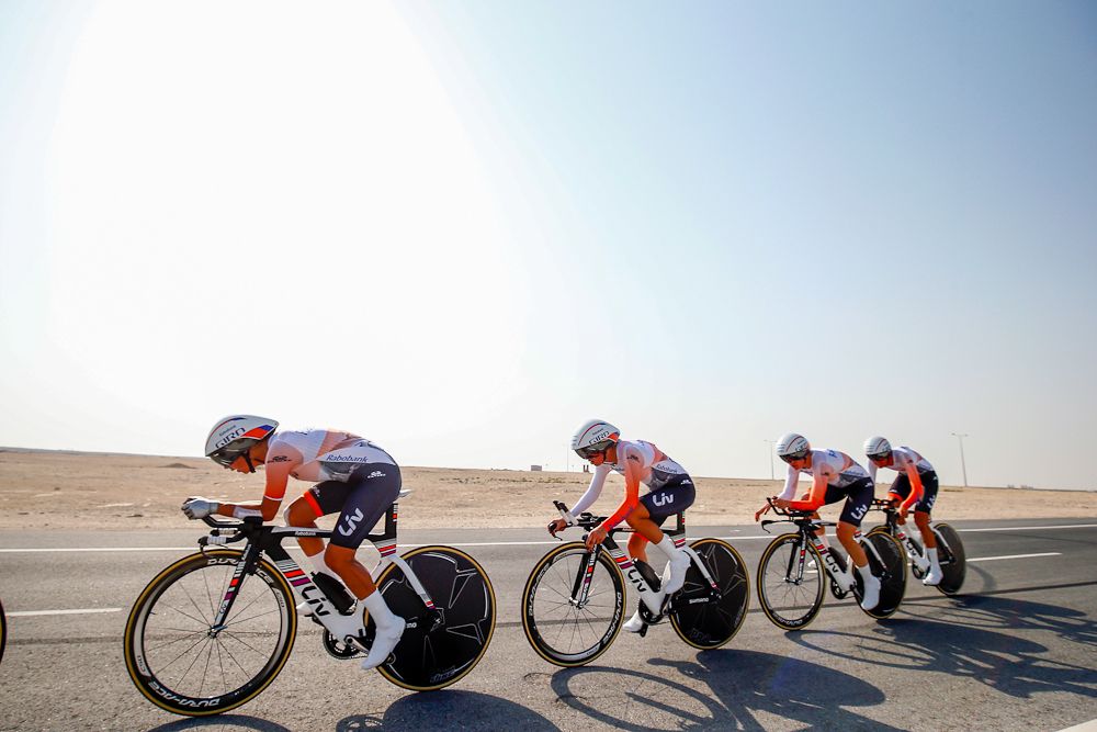 Rabo Liv riders compete under the sun at the Worlds TTT in Doha