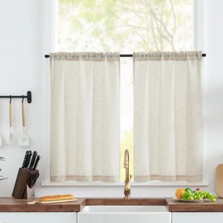 Cream linen cafe curtains