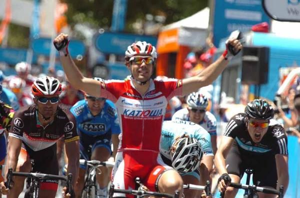 Oscar Freire (Katusha) wins stage 4 of the Tour Down Under