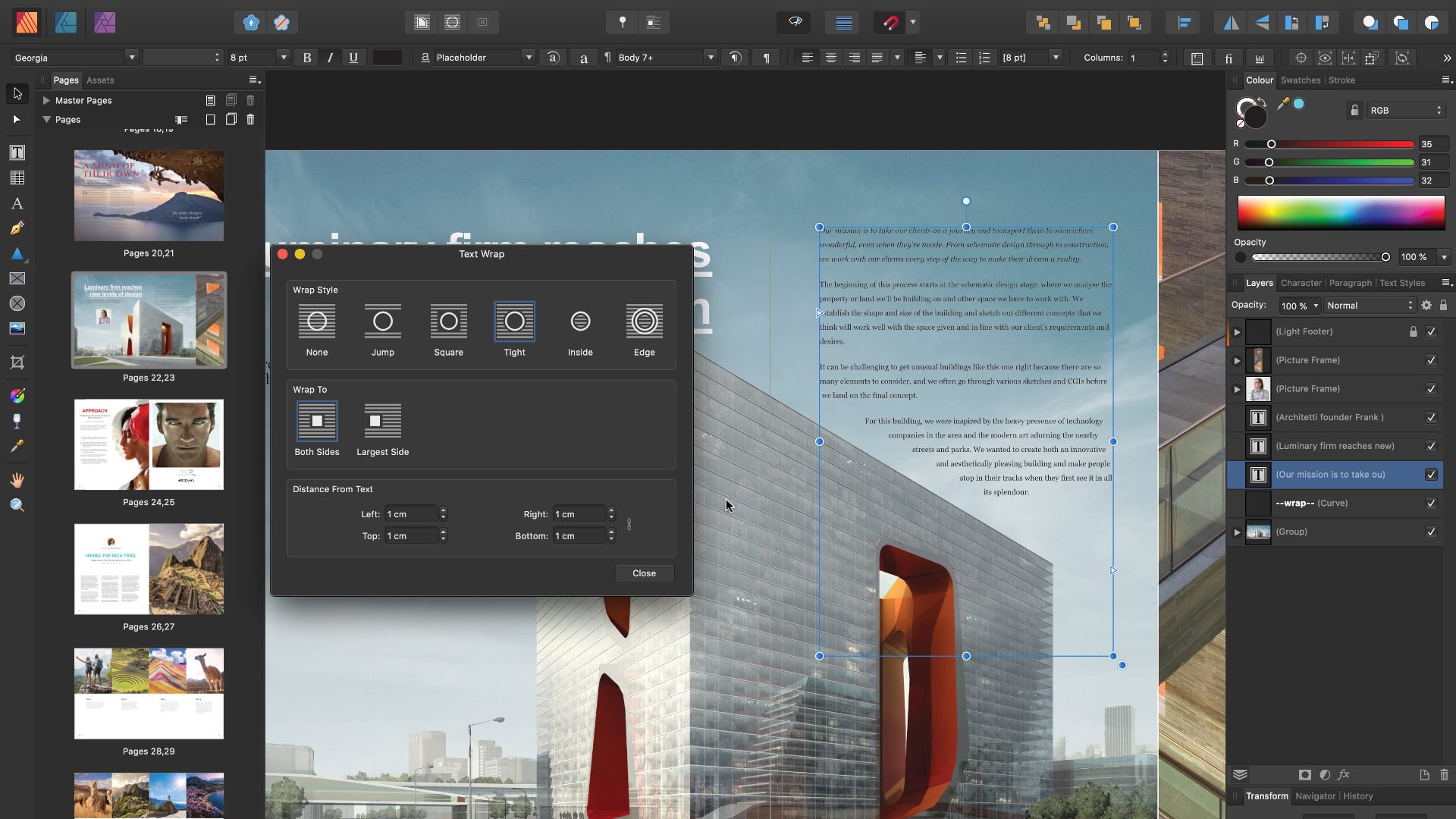 affinity publisher frame text tool will not resize